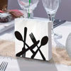 Imagen de Servilletero metal negro -diseño cubiertos