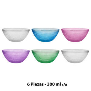 Imagen de Set de bowl de vidrio color 6 unidades