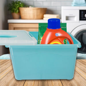 Imagen de Caja de almacenamiento plástica con tapa 19,5x32cm