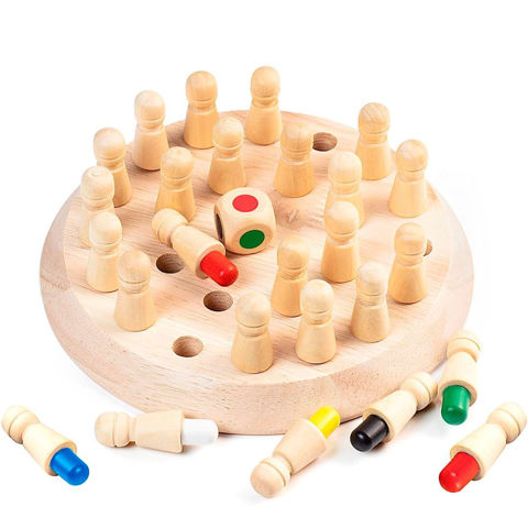 Imagen de Ajedrez de memoria-fichas con colores-madera