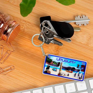 Imagen de Llavero resina rectangular ondas C/U