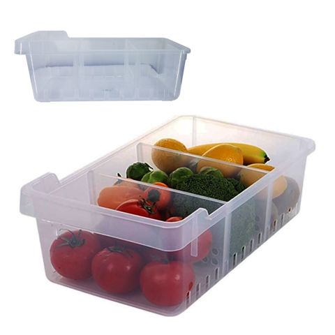 Imagen de Organizadora transparente para heladera rectangular con divisiones