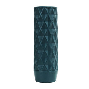 Imagen de Florero ceramica blanco labrado