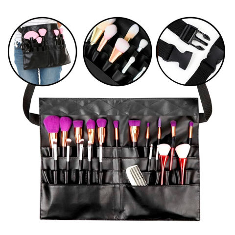 Imagen de Cinturón porta brochas ajustable para cosmética profesional