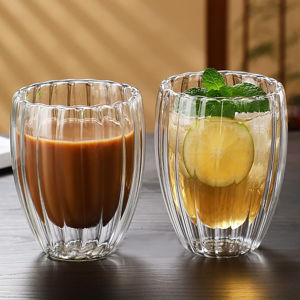 Imagen de Vaso Vidrio Doble Pared con rayas 380ml