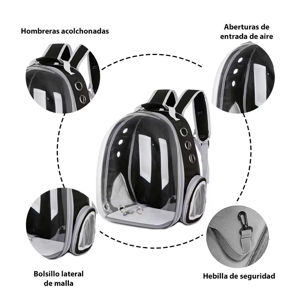 Imagen de Mochila transportadora gatos perro - Mochila viaje de mascotas