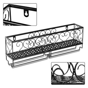 Imagen de Soporte metálico de pared para vinos y copas