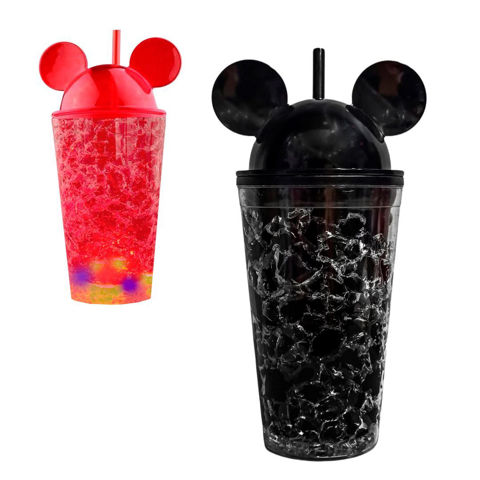 Imagen de Vaso Con Luz Tapa y Sorbito diseño orejitas 500 ml