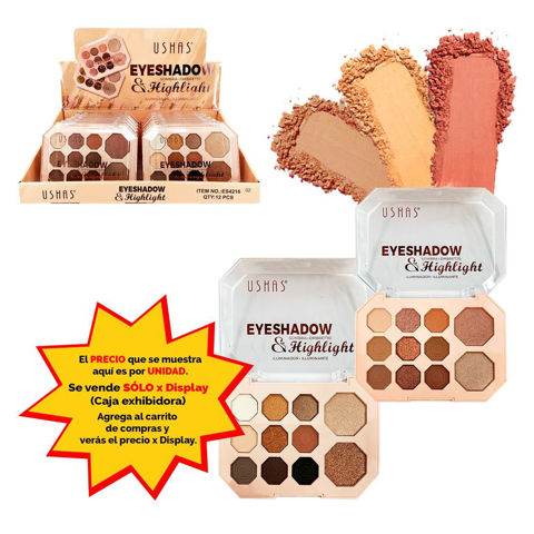 Imagen de Petaca Ushas sombras + iluminador- 11 tonos- ES4216-02