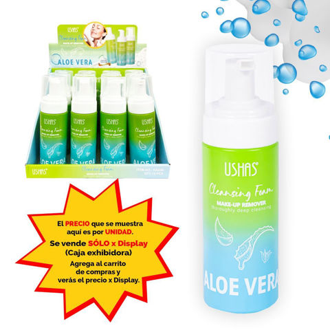 Imagen de Espuma de limpieza Ushas-removedor de maquillaje-Aloe Vera-H