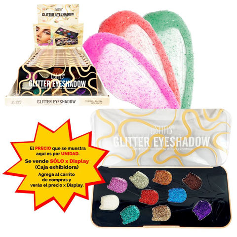 Imagen de Petaca Ushas de sombras glitter- 10 tonos -