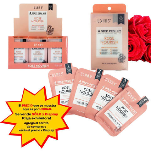 Imagen de Kit  de cuidado para pies Rose  4 pasos Ushas