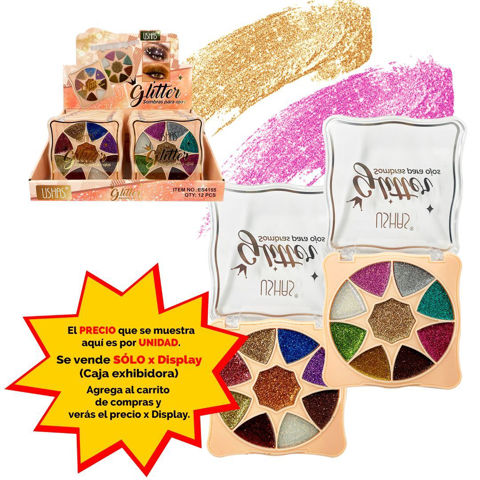 Imagen de Sombra para ojos con glitter 9 tonos Ushas