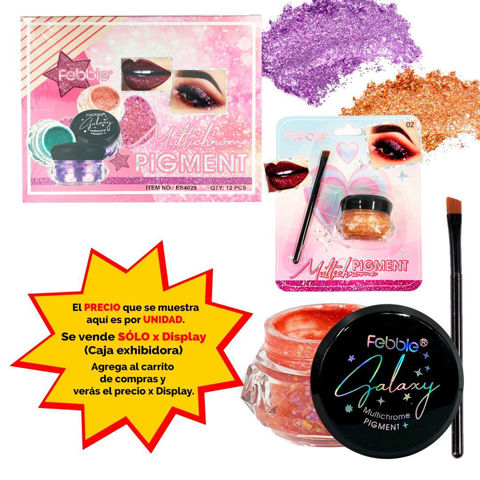 Imagen de Glitter para ojos con pigmentos multicromados Febble