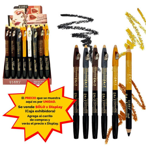 Imagen de Lápiz delineador ojos y labios doble con sacapunta Ushas