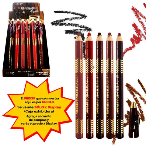 Imagen de Lápiz delineador para ojos y labios con sacapunta Ushas