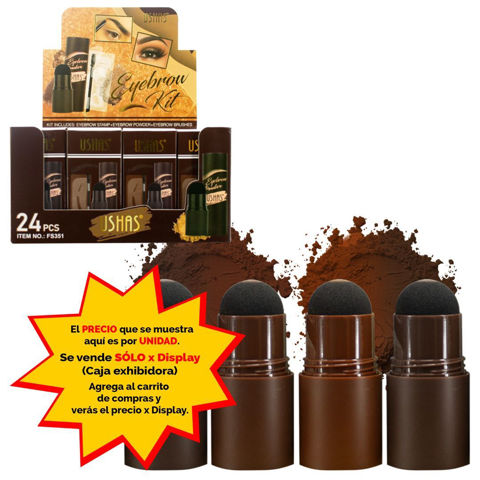 Imagen de Polvo para cejas con aplicador y plantillas molde Ushas