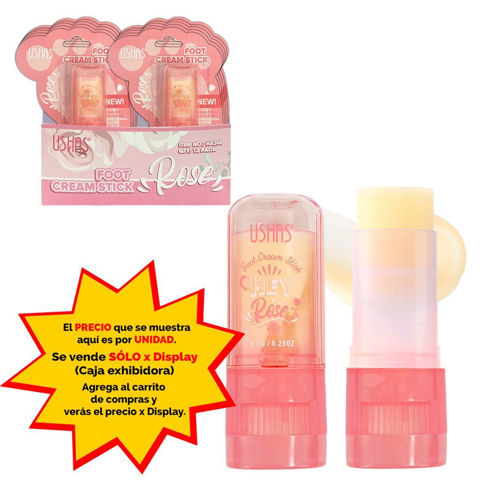 Imagen de Crema hidratante en barra para pies Aroma Rosas - Ushas