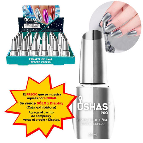 Imagen de Esmalte de uñas Ushas espejado-plata 03#
