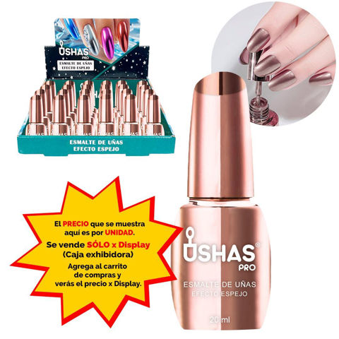 Imagen de Esmalte de uñas Ushas espejado-gris 08#