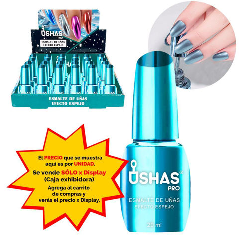 Imagen de Esmalte de uñas Ushas espejado- Tono celeste