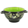 Imagen de Bowl de ceramica Soup color interior-negro exterior-con asas