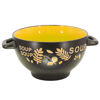 Imagen de Bowl de ceramica Soup color interior-negro exterior-con asas