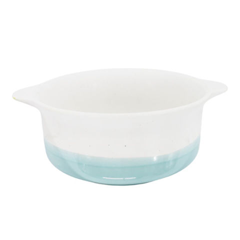 Imagen de Bowl-cazuelita ceramica con asas-rayas exterior-redondo