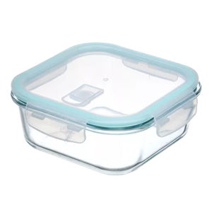 Imagen de Recipinte de vidrio cuadrado con tapa hermética color 500 ml