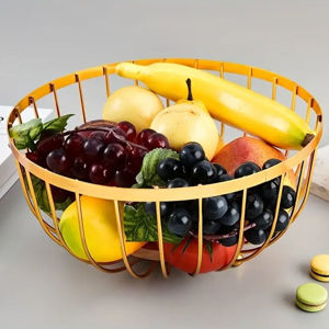 Imagen de Canasto metal redondo-fondo madera para mesa-