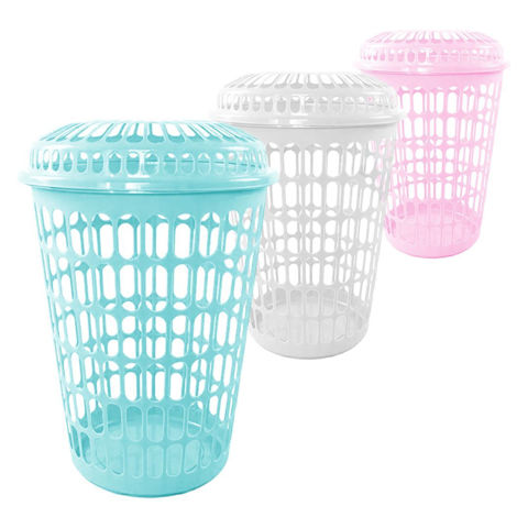 Imagen de Canasto calado plástico con tapa-redondo