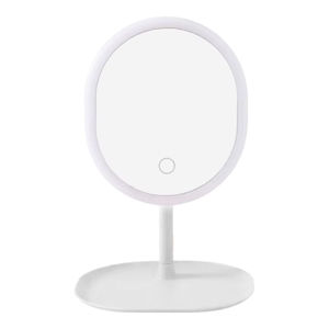 Imagen de Espejo led de mesa ovalado con pie USB