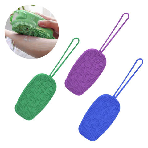 Imagen de Esponja de ducha silicona con cuerda  para colgar