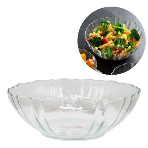 Imagen de Bowl de vidrio labrado con borde ondeado