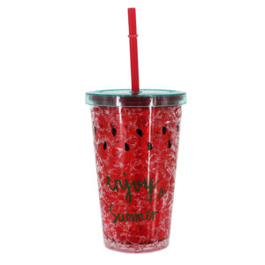 Imagen de Vaso con tapa y sorbito-Enjoy-en caja-3 colores-10X15,5cm