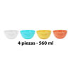Imagen de Bowls plasticos redondos X 4 pzas diferentes colores -13,5X7