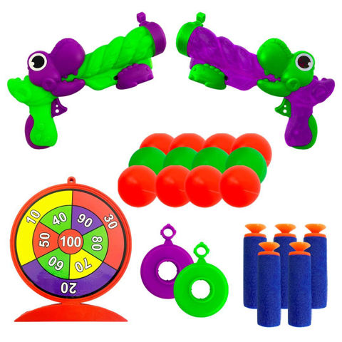 Imagen de Tiro al blanco dinosaurio-2 pistolas-en blister-33x48cm