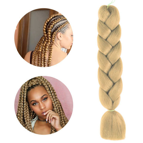 Imagen de Aplique de pelo sintetico trenzado-color 24# - 60cm