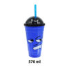Imagen de Vaso plástico con tapa y sorbito caras