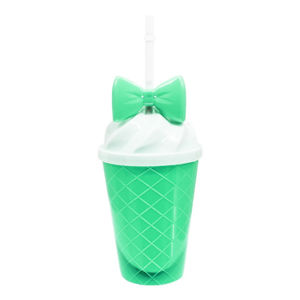 Imagen de Vaso plástico con tapa y sorbitos helado con moña