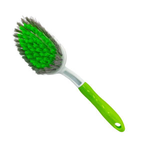 Imagen de Cepillo plastico con mango-25cm. Blanco y verde.