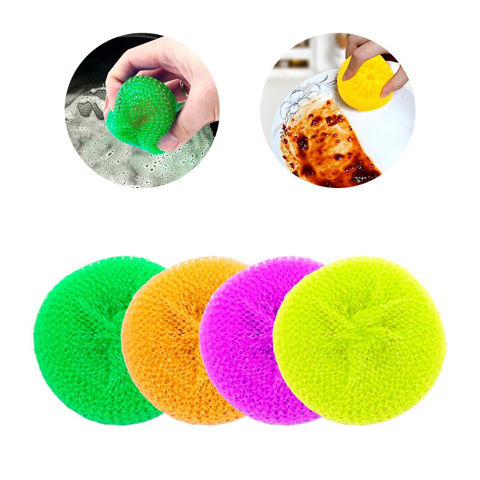 Imagen de Esponjas redondas plasticas color x 4 pc en bolsa-9cm.