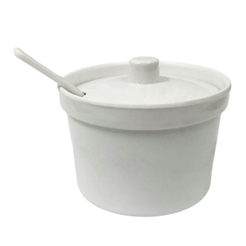 Imagen de Azucarero de melamina blanco c/cucharita 9x6cm.
