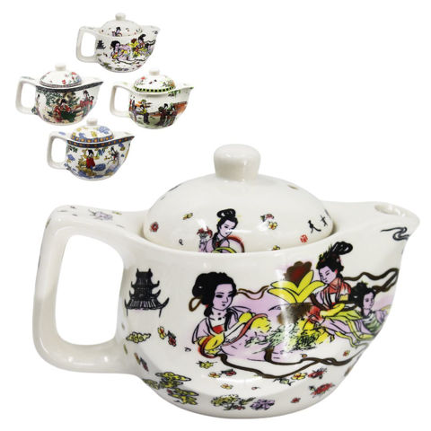 Imagen de Tetera de cerámica estampada con filtro