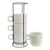 Imagen de Set de Tazas blancas con soporte metálico