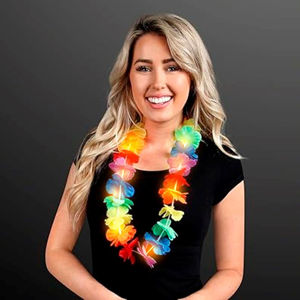 Imagen de Cotillon-collar de flores con luz - 48cm. Multicolor