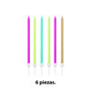 Imagen de Velas de cumpleaños finas-largas x 6pc con base blister 12cm