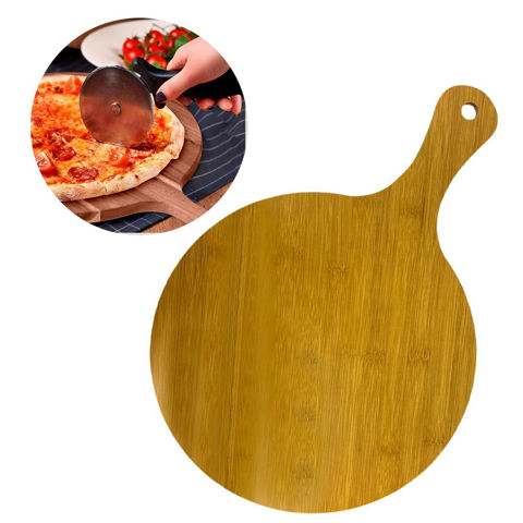 Imagen de Tabla mdf para picar  redonda con mango