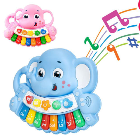 Imagen de Pianito elefante en caja visora-25,5x19cm. 2 colores