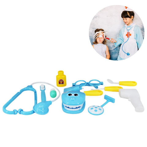 Imagen de Set de doctor con dentadura en bolsa-24x19cm. Celeste